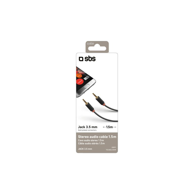 SBS Cavo audio stereo Jack 3,5 mm per cellulari e smartphone
