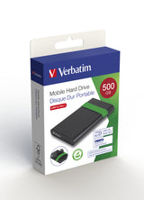Verbatim 53111 disco rigido esterno 512 GB 5400 Giri/min 2.5" Micro-USB B 2.0/3.2 Gen 1 (3.1 Gen 1) Nero, Verde