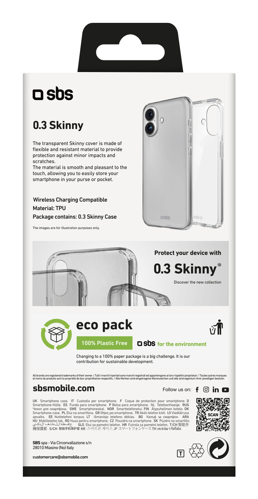 SBS TESKINIP1667T custodia per cellulare 17 cm (6.7") Cover Trasparente