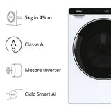 Haier MiniDrum, Lavatrice, 5kg, Classe A, Bianco, HW50-BP12307-S