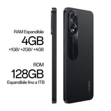 OPPO A38 4G Smartphone, AI Doppia fotocamera 50+2MP, Selfie 5MP, Display 6.56” 90HZ LCD HD+, 5000mAh, RAM 8 GB (4+4) + ROM 128GB, IP54, [Versione Italia],Glowing Black