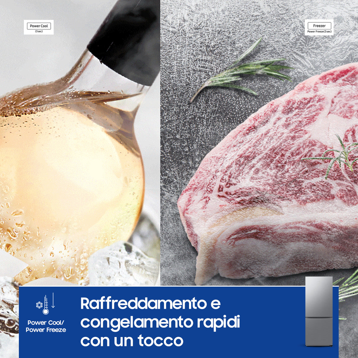Samsung RB50DG602ES9 Libera installazione 508 L E Metallico, Acciaio inox