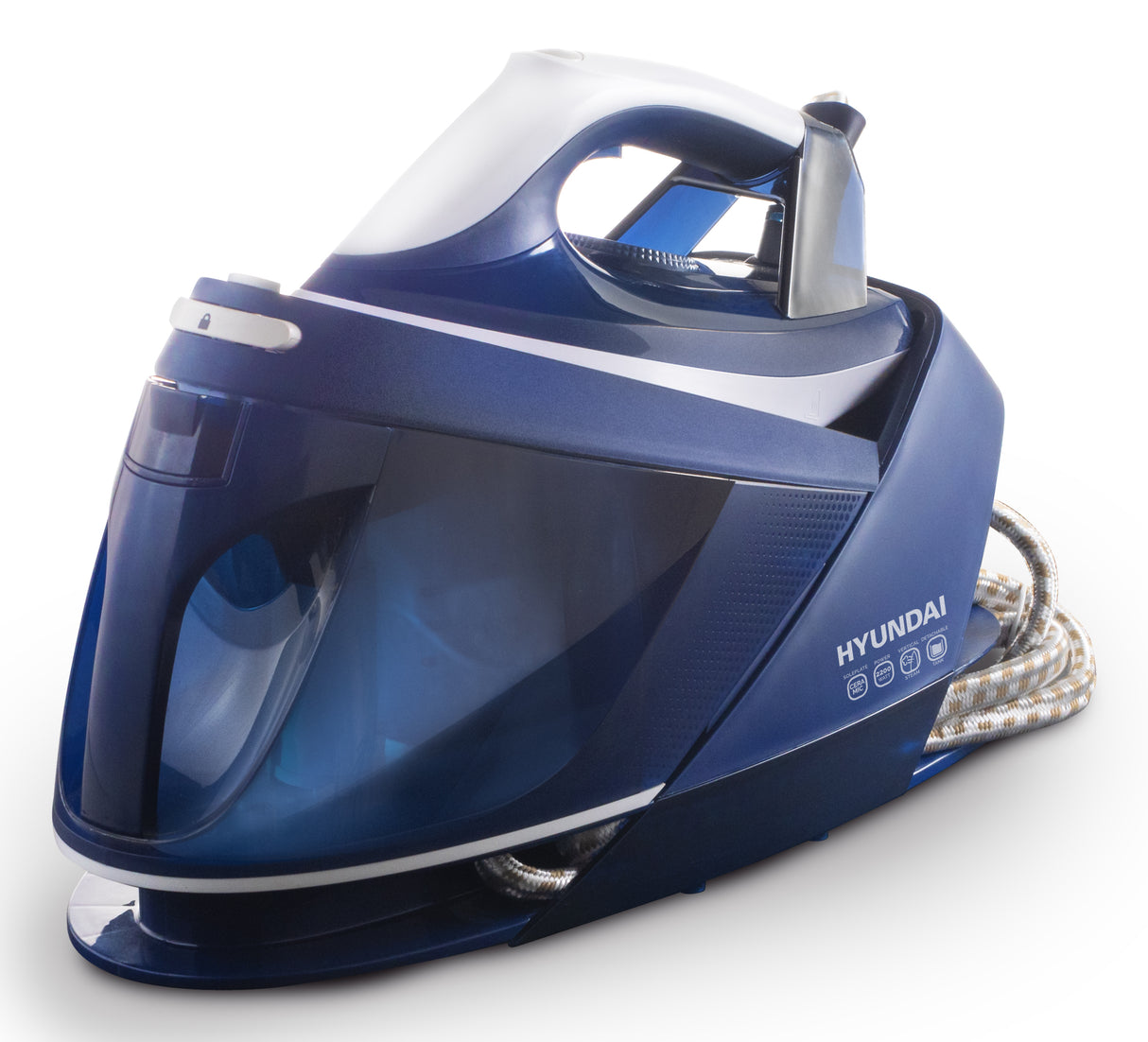 Hyundai HHN-FC15BL ferro da stiro a caldaia 2200 W 1,5 L Piastra in Ceramica Blu, Bianco