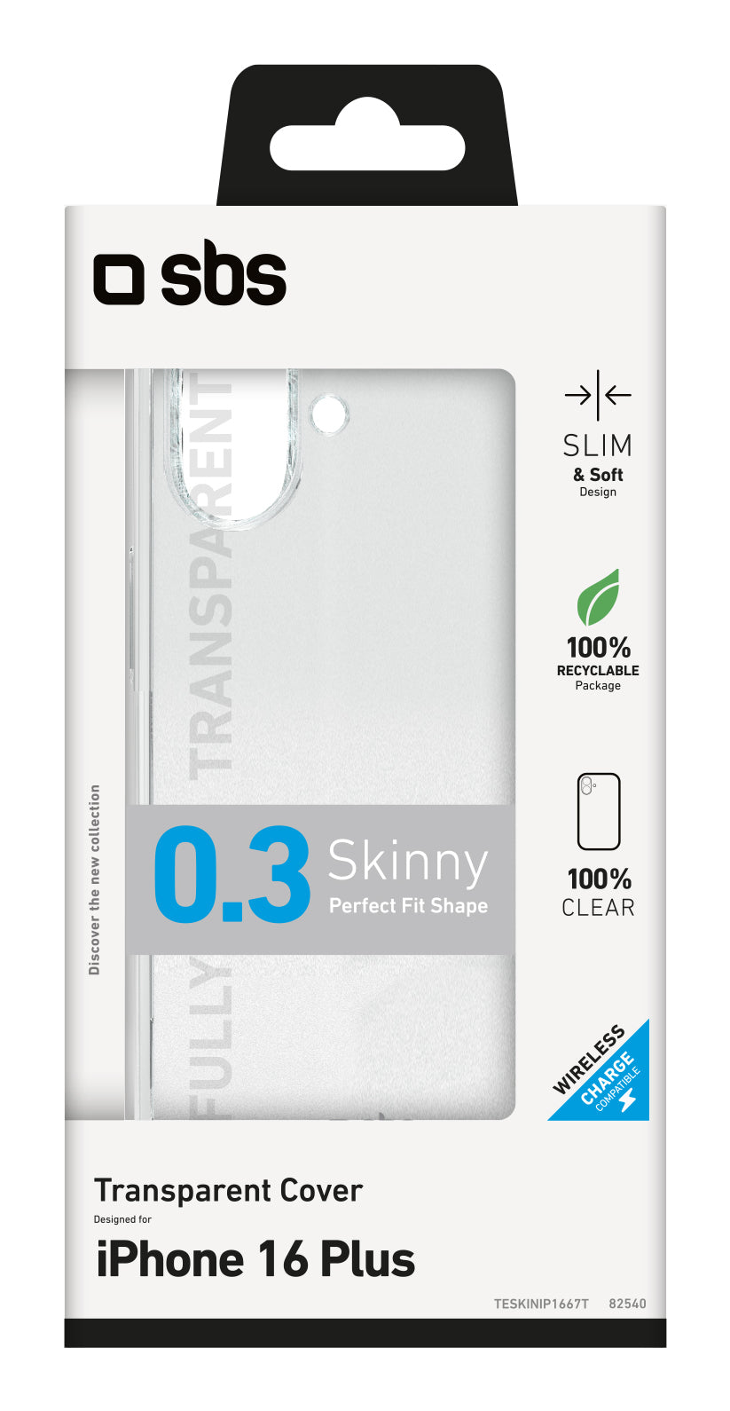 SBS TESKINIP1667T custodia per cellulare 17 cm (6.7") Cover Trasparente