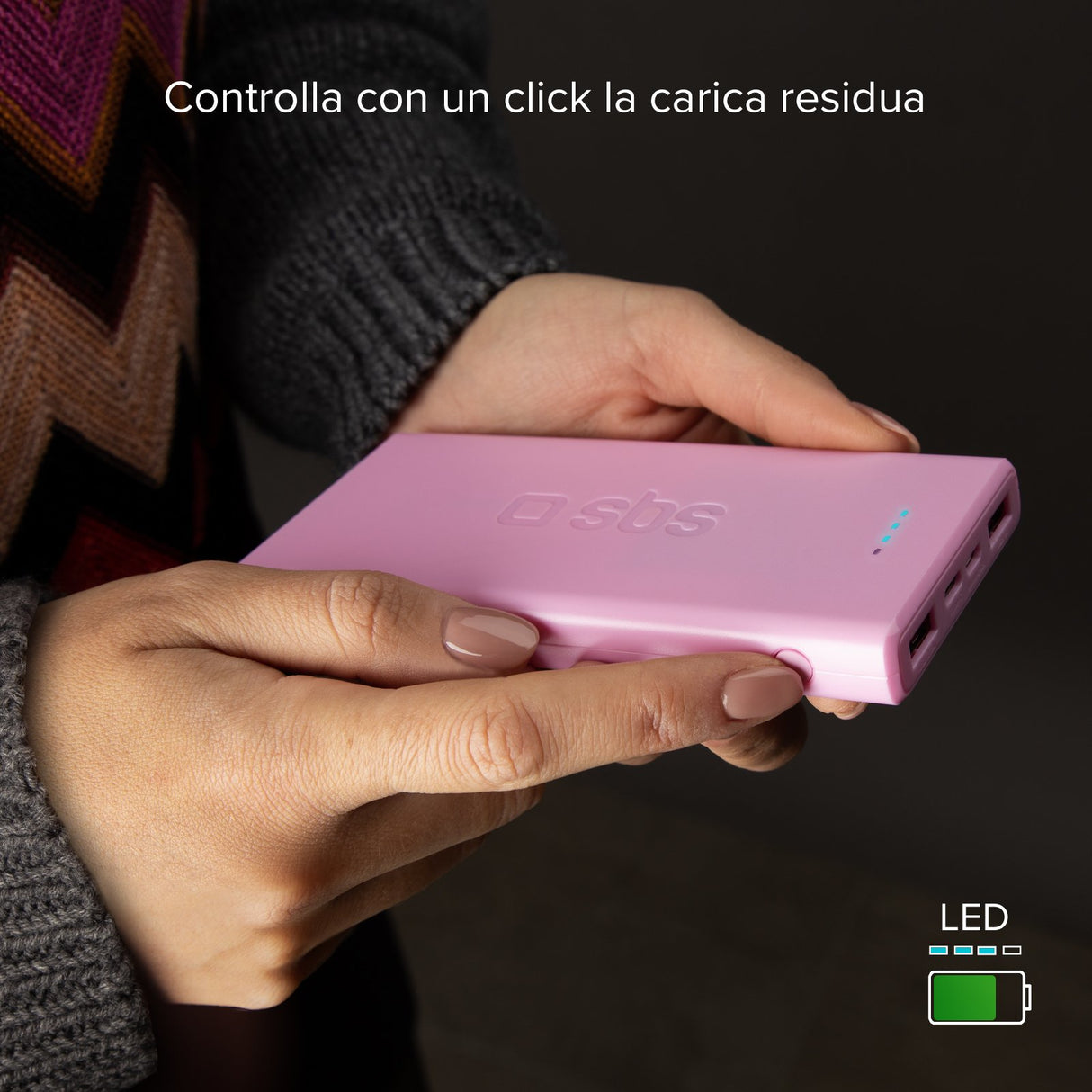 SBS TTBB10000FASTP batteria portatile Polimeri di litio (LiPo) 10000 mAh Rosa