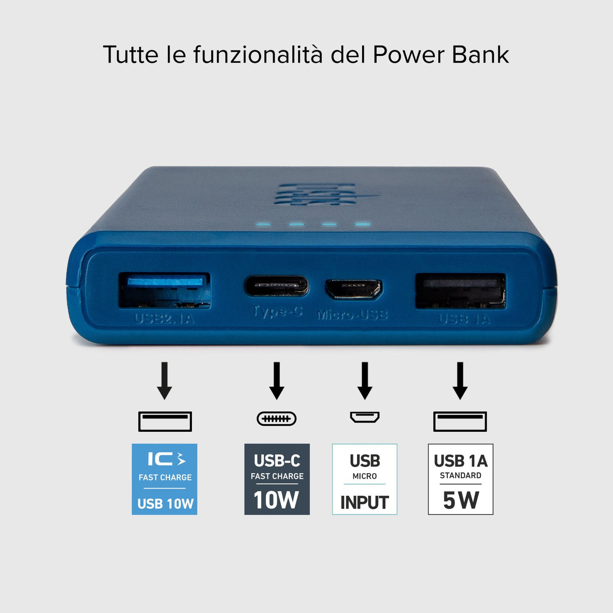 SBS TTBB10000FASTA batteria portatile Polimeri di litio (LiPo) 10000 mAh Ciano