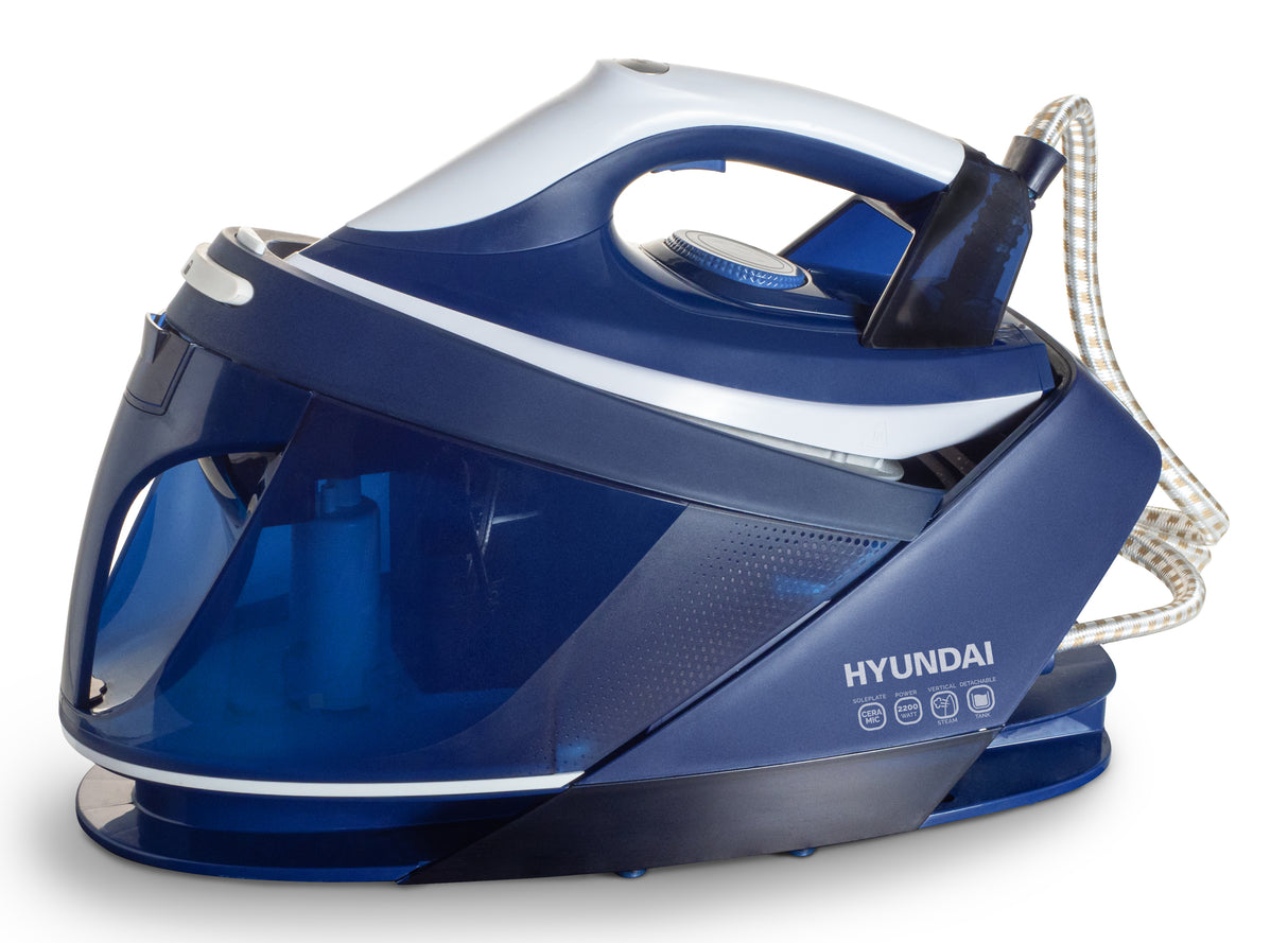 Hyundai HHN-FC15BL ferro da stiro a caldaia 2200 W 1,5 L Piastra in Ceramica Blu, Bianco