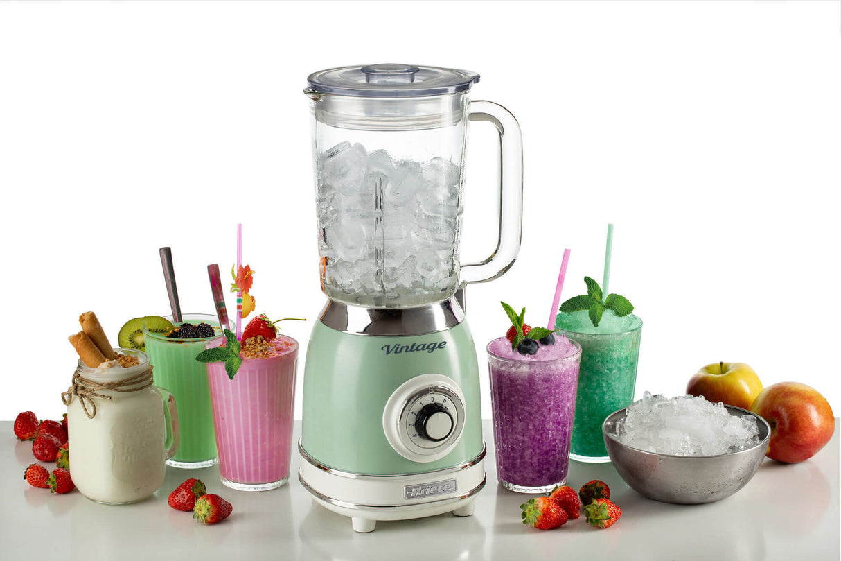 Ariete 583, Frullatore Vintage con tazza in vetro da 1,5 Litri, 4 Lame in Acciaio Inox, 4 Velocità + Pulse,1000 Watt, Verde